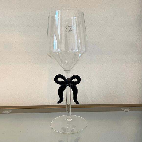 Black Bow Wine Glass Holiday Glam Barware NEW - Picture 6 of 13